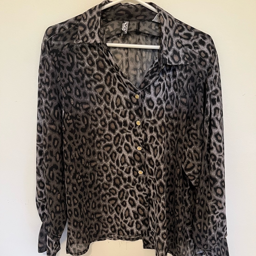 Cheetah sheer shirt